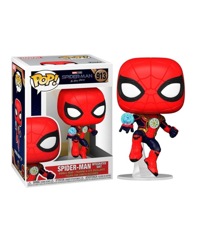 Funko pop marvel spiderman no way home spider - man traje integrado 56829