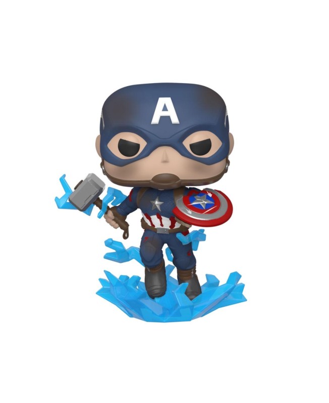 Funko pop marvel los vengadores endgame capitan america con escudo roto & mjolnir 45137