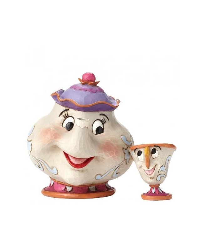 Figura enesco disney la bella y la bestia mrs potts & chip