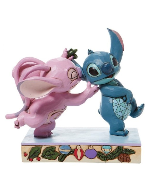 Figura enesco disney lilo & stitch stitch y angel con mu�rdago