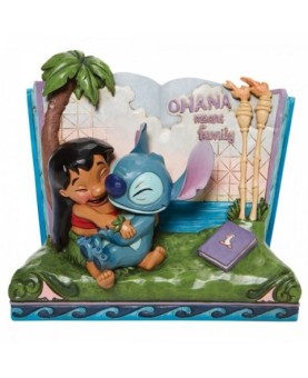 Figura decorativa enesco disney lilo & stitch libro ohana