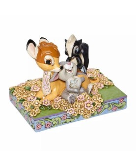 Figura enesco disney bambi y amigos entre flores