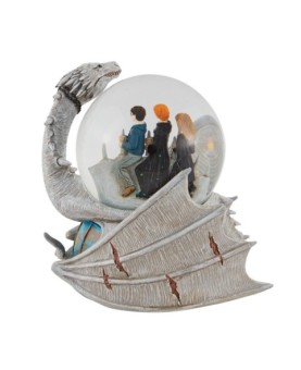 Figura enesco bola de agua decorativa harry potter dragon ucraniano harry ron y hermione