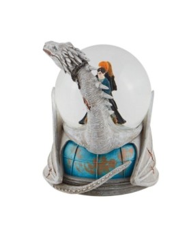 Figura enesco bola de agua decorativa harry potter dragon ucraniano harry ron y hermione