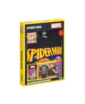 Pop & tee marvel spiderman black light funko + camiseta talla xl