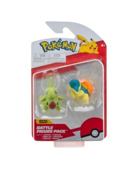 Pack de 2 figuras jazwares pokemon batalla cyndaquil & larvitar 5 cm