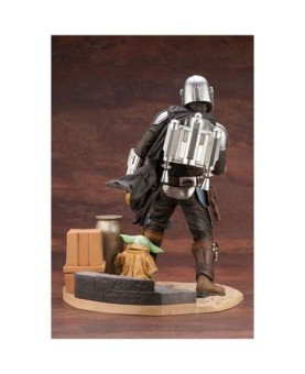 Figura kotobukiya star wars the mandalorian mandaloriano & the child grogu estatua artfx 1 - 7