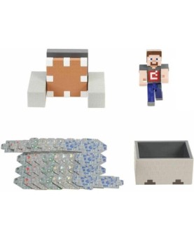 Figura mattel minecraft vagoneta explosiva lanza y choca