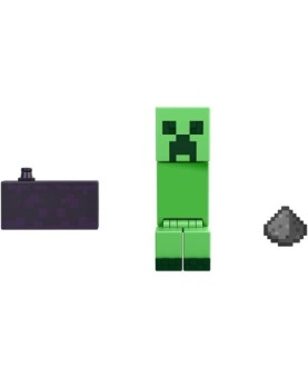 Figura mattel minecraft creeper con accesorios portal