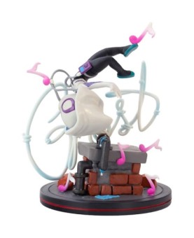 Figura diorama quantum mechanix marvel spiderman spider - verse ghost spider