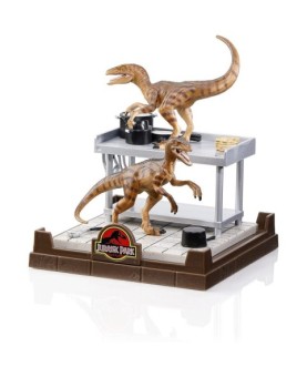 Figura the noble collection jurassic park velociraptor bendyfig diorama