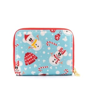 Monedero loungefly disney minnie y mickie muñecos de nieve aop