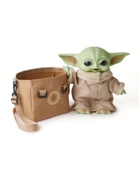 Peluche electronico con bandolera mattel star wars the mandalorian the child baby yoda 28 cm