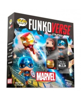 Juego de mesa funkoverse marvel edicion 100 capitan america iron man viuda negra & pantera negra 57518