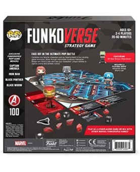 Juego de mesa funkoverse marvel edicion 100 capitan america iron man viuda negra & pantera negra 57518