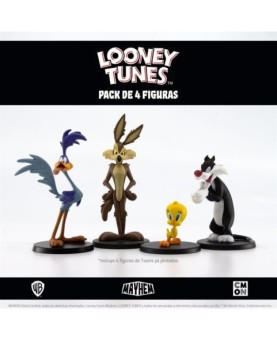 Juego de mesa looney tunes mayhem pack de 4 figuras pegi 10