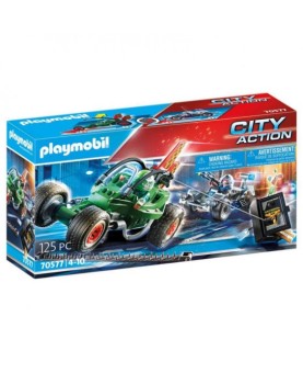 Playmobil ciudad kart policial persecucion ladron de caja fuerte