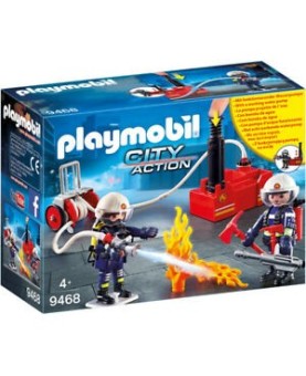 Playmobil ciudad accion -  bomberos con bomba de agua