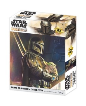 Puzle lenticular prime 3d 200 piezas the mandalorian el mandaloriano y grogu