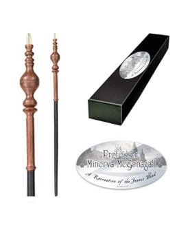 Replica the noble collection harry potter minerva mcgonagall varita con caja y placa de identificacion