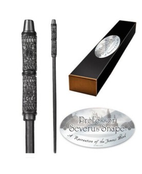 Replica the noble collection harry potter severus snape varita con caja y placa de identificacion