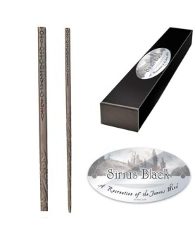 Replica the noble collection harry potter sirius black varita con caja y placa de identificacion