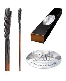 Replica the noble collection harry potter neville longbottom varita con caja y placa de identificacion