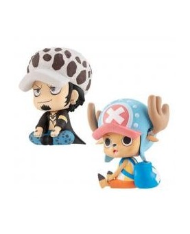 Pack 2 figuras megahouse one piece look up trafalgar d law & tony tony chopper con regalos sorpresa