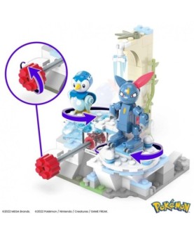 Figura mattel mega construx pokemon piplup y sneasel se relajan