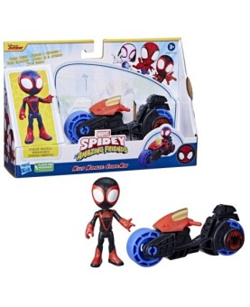 Marvel -  spidey y su superequipo -  miles morales con motocicleta