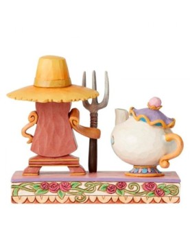 Figura enesco disney din don y la se�ora potts (cogsworth and mrs potts)