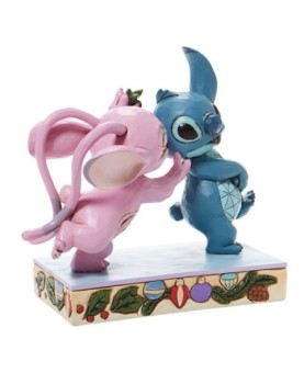 Figura enesco disney lilo & stitch stitch y angel con mu�rdago