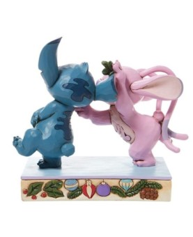 Figura enesco disney lilo & stitch stitch y angel con mu�rdago