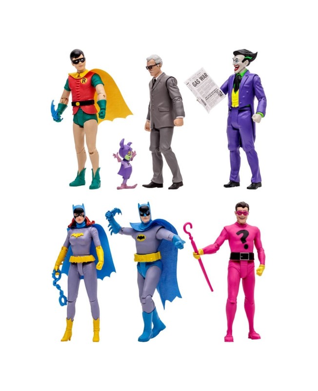 Surtido de 6 figuras mcfarlane dc retro batman 66 15cm