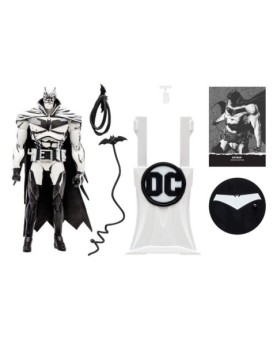 Figura mcfarlane toys dc multiverse 7in -  batman (batman: white knight)(line art)(gold label)