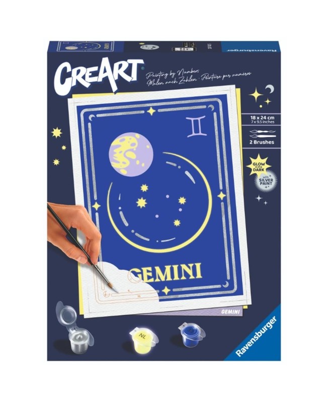 Kit para pintar con números ravensburger creart serie trend d zodiac: geminis