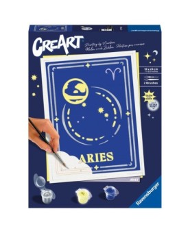 Kit para pintar con números ravensburger creart serie trend d zodiac: aries