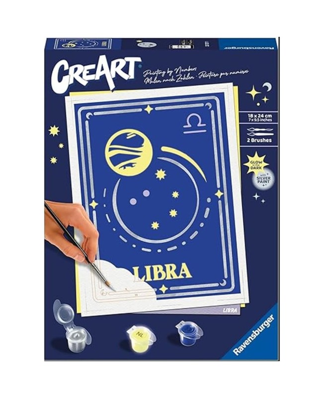 Kit para pintar con números ravensburger creart serie trend d zodiac: libra