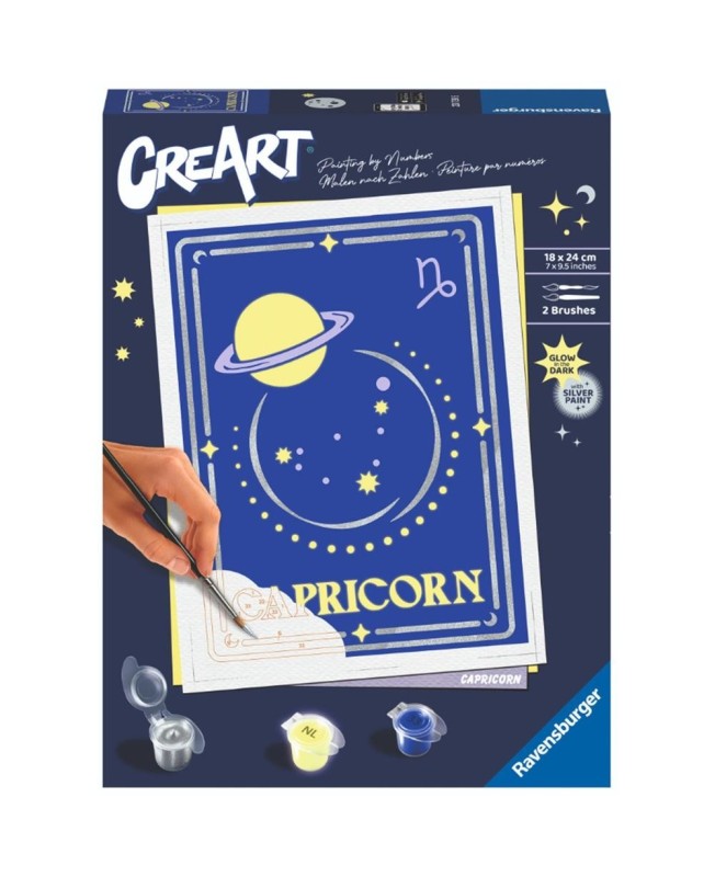 Kit para pintar con números ravensburger creart serie trend d zodiac: capricornio