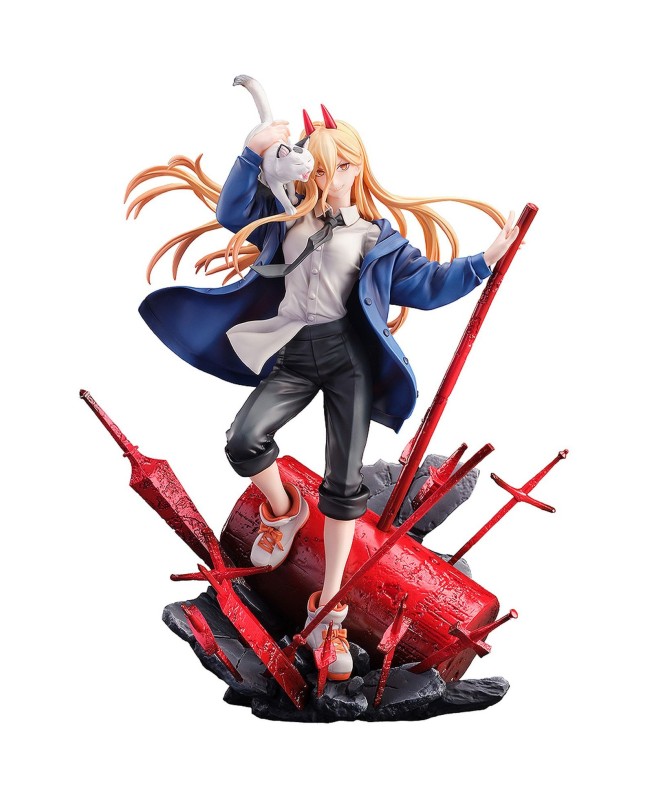 Power & meowy fig. 28 cm chainsaw man 1 - 7 scale